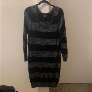 Long sleeve mid length sweater dress